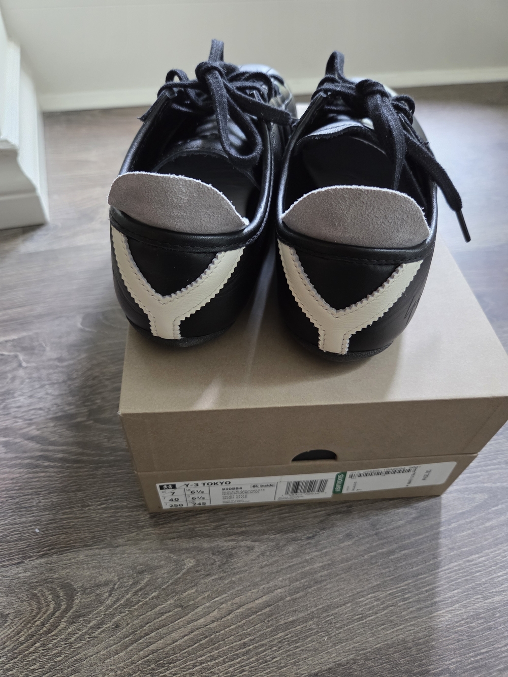 Y-3 Tokyo Black and White Unisex Leather Sneakers